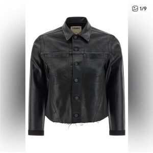 L'Agence Black Coated Janelle Denim Jacket